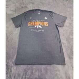 Denver Broncos Sz XL Super Bowl 50 Champions Men's T Shirt Gray NFL Pro Line C19
